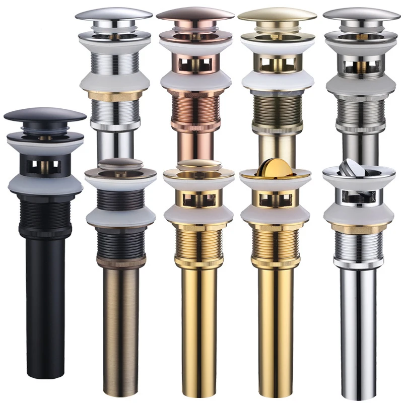Bathroom Brass Pop Up Click Clack Sink Drainer Waste Kits Drain Stopper
