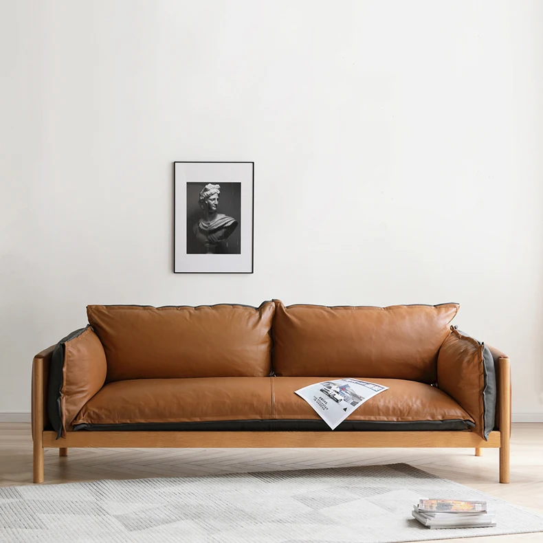 Genuine leather sofa comfort fashionable sofa design solid wood furniture living room furniture