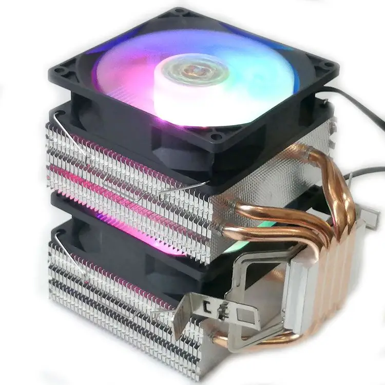 Professional Copper Pipe Heatsink Heat Shaped Radiator Computer CPU Cooler Fan Gaming RGB LED Cooling Fan Support