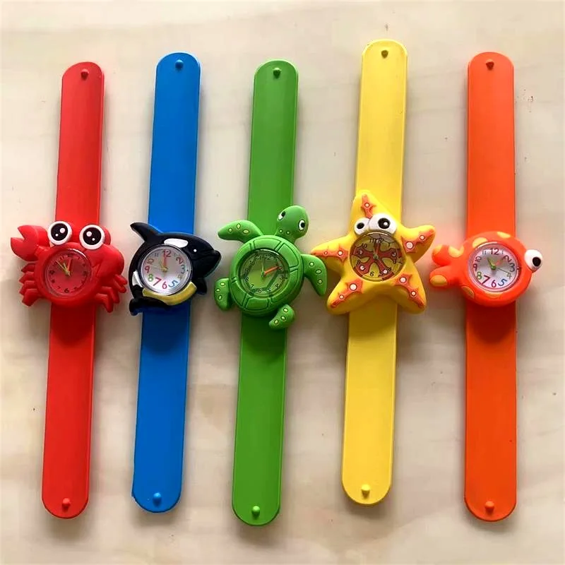 round dial silicone wristband Watch kids slap digital watches