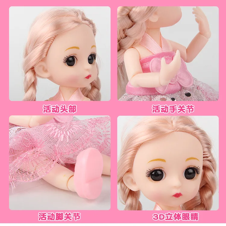 WYK 16CM BJD Dolls Fashion Cute Make-up Toy Beauty Doll For Birthday Gifts Set 13 Movable Jointed Girl Boy Toys