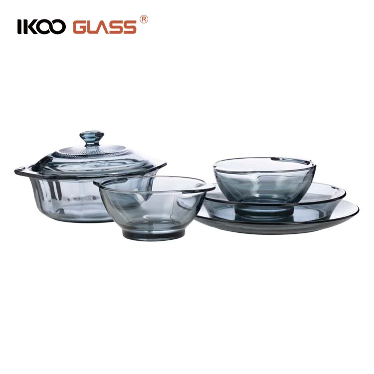 Glass Casserole Dish with Lid Oven Safe Covered Round Casserole Dish with Handles, Glass Microwave Bowls With Glass Lid