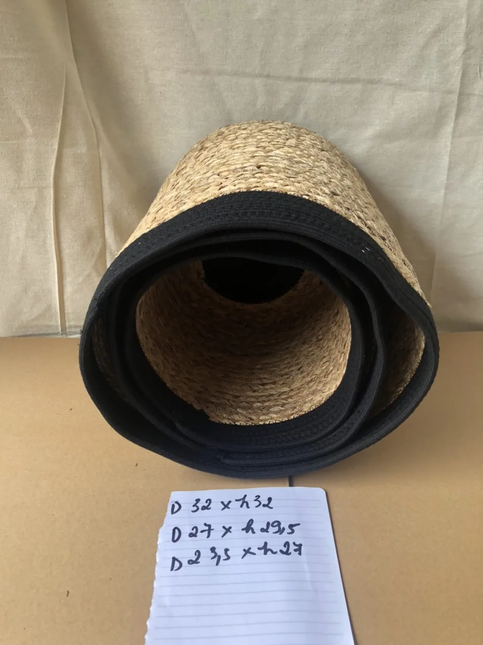 New design packs basket from water - hyacinth and cotton rope material handmade from Vietnam.