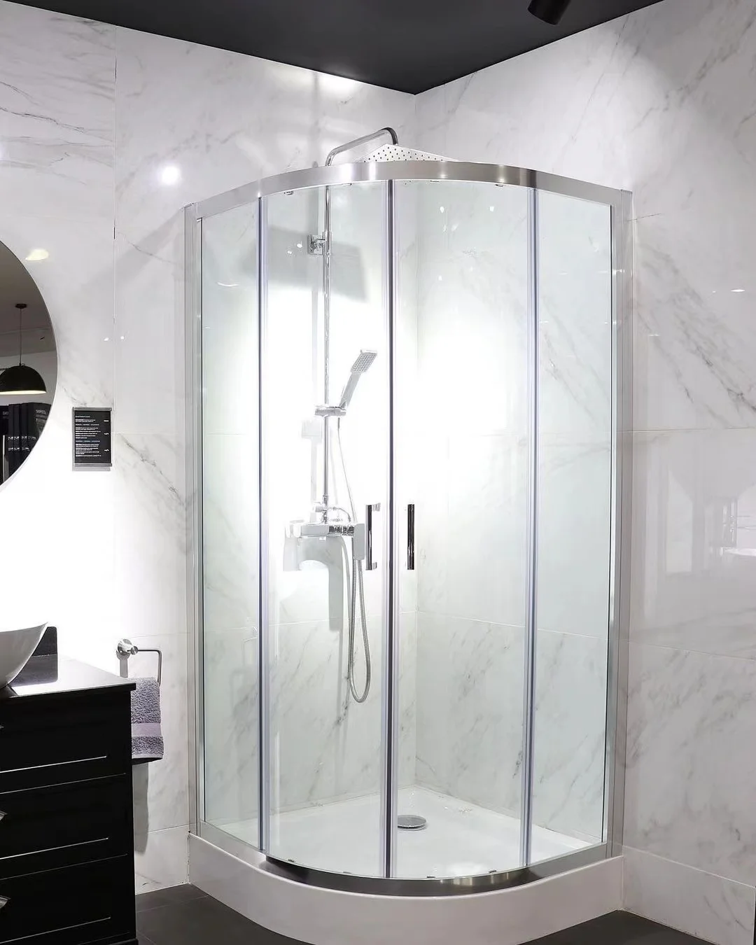 90x90cm Corner Aluminium  Alloy Frame Shower Box