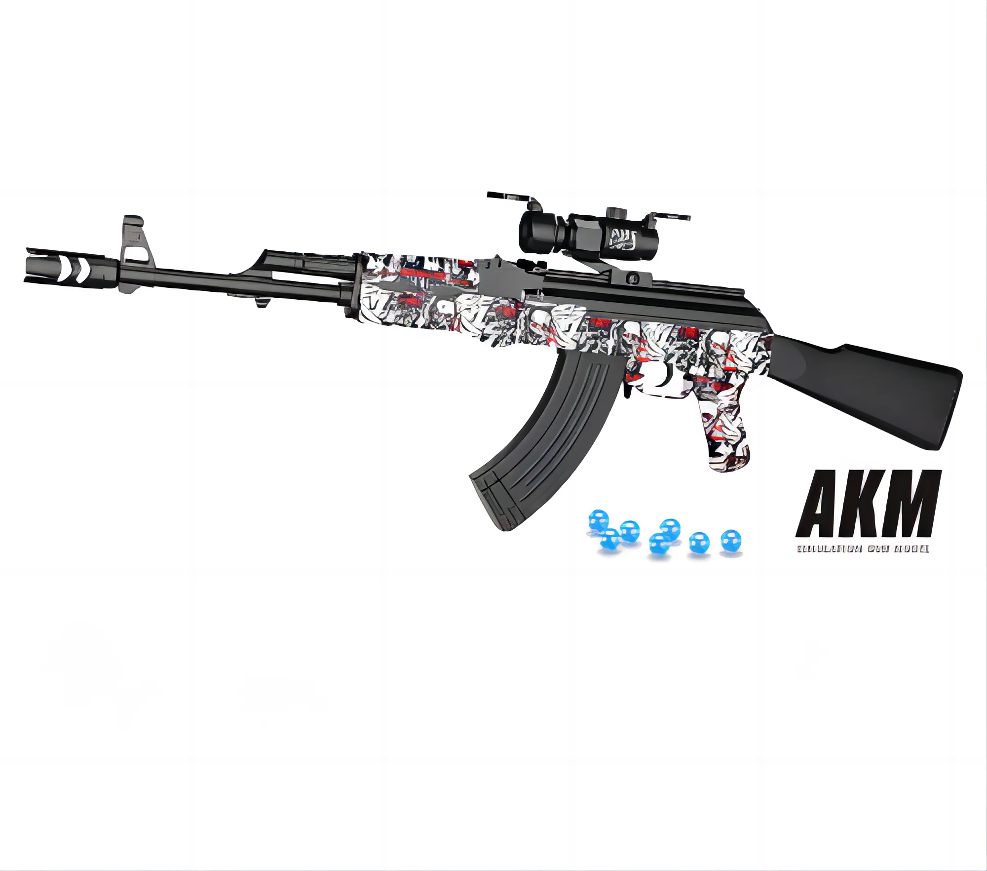 Amazon popular AKM electric hydrogel splash ball launcher simulation weapon gun toy adult boy gift CS battle