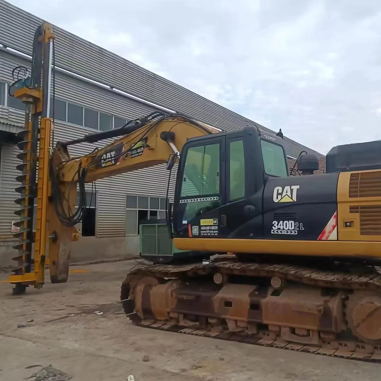 Hydraulic excavator mounted rock drilling rig for hard rock borehole mining drilling and foundation construction usage