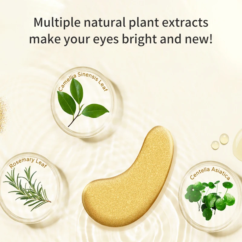 custom logo treatment dark circles puffy cooling wrinkles under eye patches 24k gold eye mask with amino acid collagen
