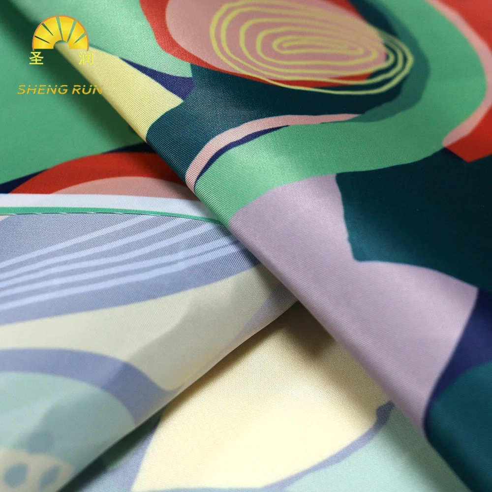 Customized Irregular Geometric Pattern Digital Printing 210D Renewable Oxford Fabric