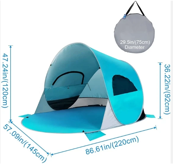 Sunscreen Camping Tent 3-4 Person Waterproof Outdoor High Quality Automatic Pop Up Instant Family Tent