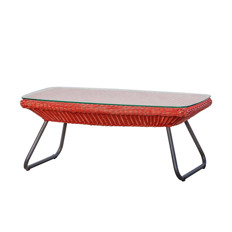 modern high quality Outdoor sofa patio PE rattan rattan wicker set red garden furniture for garden villa and courtyard