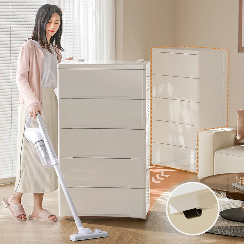 NEW Stylish White 4-Drawer Storage Cabinet, Simple Design Chest for Living Room and Bedroom Organization