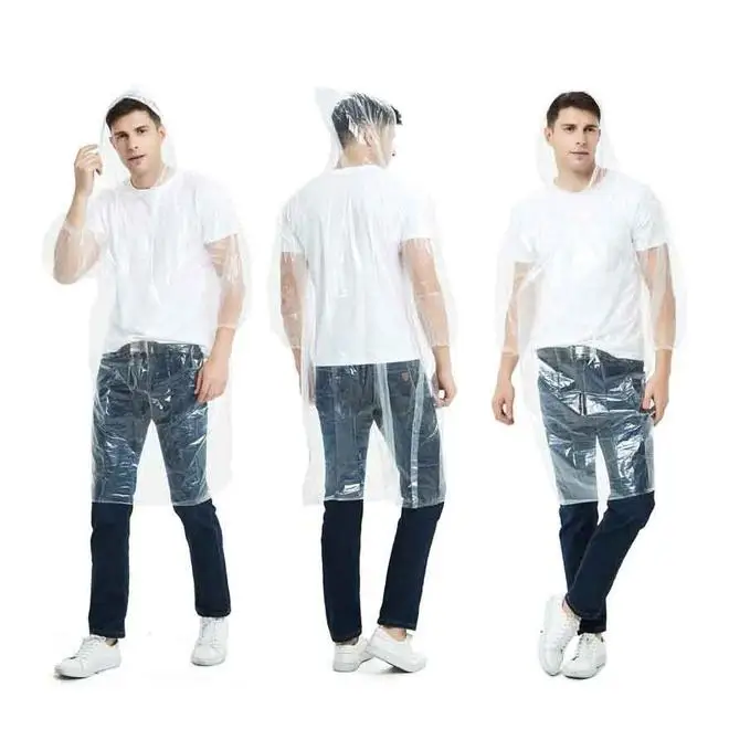6pcs Clear Rain Poncho, Disposable Ponchos for Adult Super Waterproof for Theme Parks Hiking Camping Sports Events