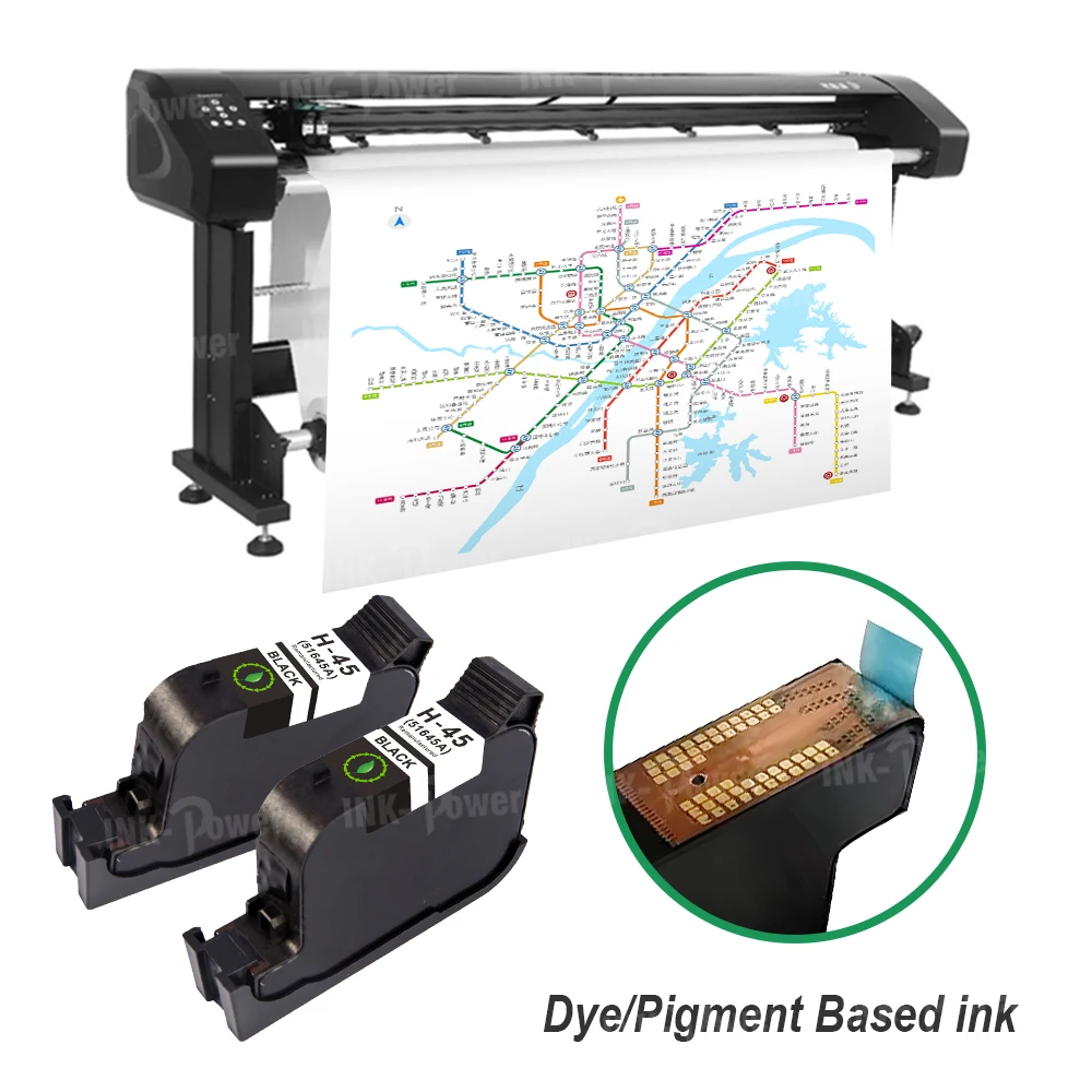 INK-POWER 45 51645 45a TIJ 2.5 Dye Pigment Ink Cartridge for hp 45 hp45 tij2.5 tij 25 industrial machine handheld inkjet printer