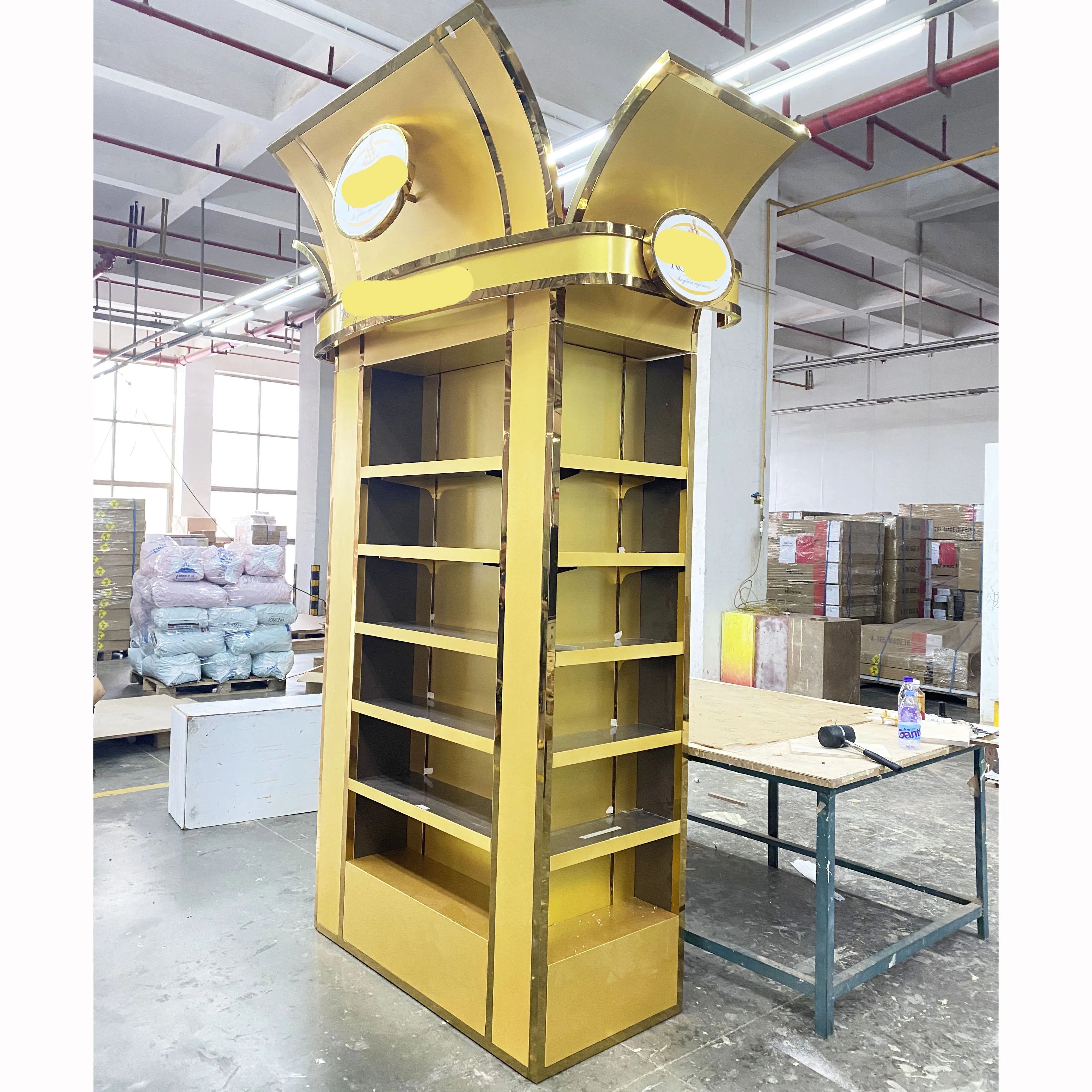 Factory Supply Metal Red Food Drinks Display Stand Candy Chocolate Display Racks