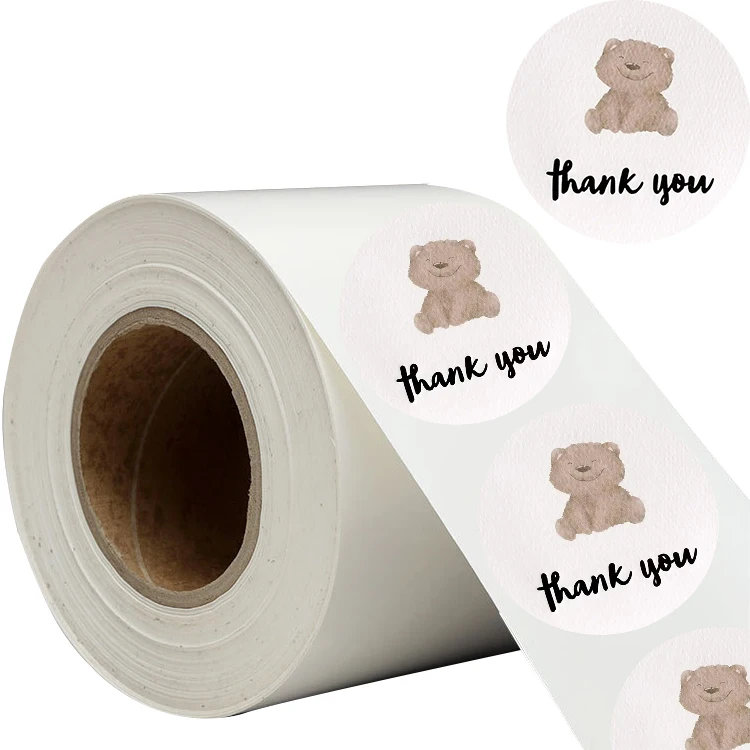 Factory Custom Private Brand Name Printing Logo Adhesive Thank You Label Sticker for Packaging