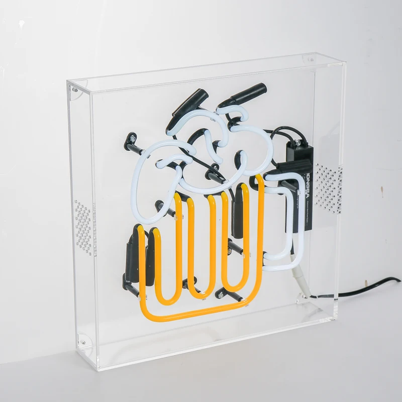 3D illuminated home decoration RGB cup design lighted glass neon sign for party