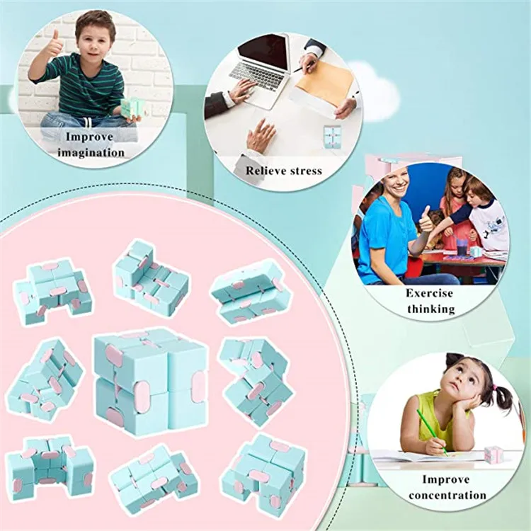 
Educational Toy Macaron Color Anti Pressure Magic Fidget Infinity Cube Promotion Toys For Kids 