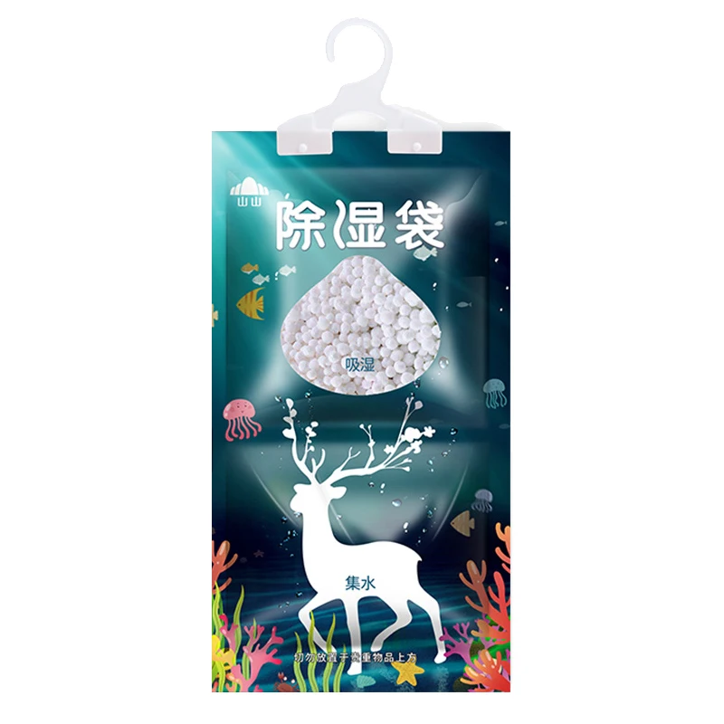 Household Disposable Hanging Air Dehumidifier Moisture Absorber Bag for Wardrobe Cabinet without Fragrance