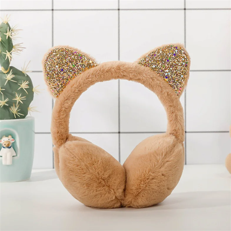 Warm Cat earmuffs for Girls Winter Fur Ear Muffs for Women Winter Accessories Ear Cover Warmers Women Headband