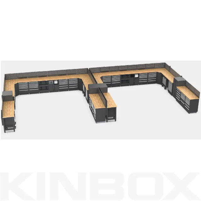 2020 Kinbox Pro Series Black 16 Piece Tool Cabinet Set for Car Repair Engineers/Garage Organization