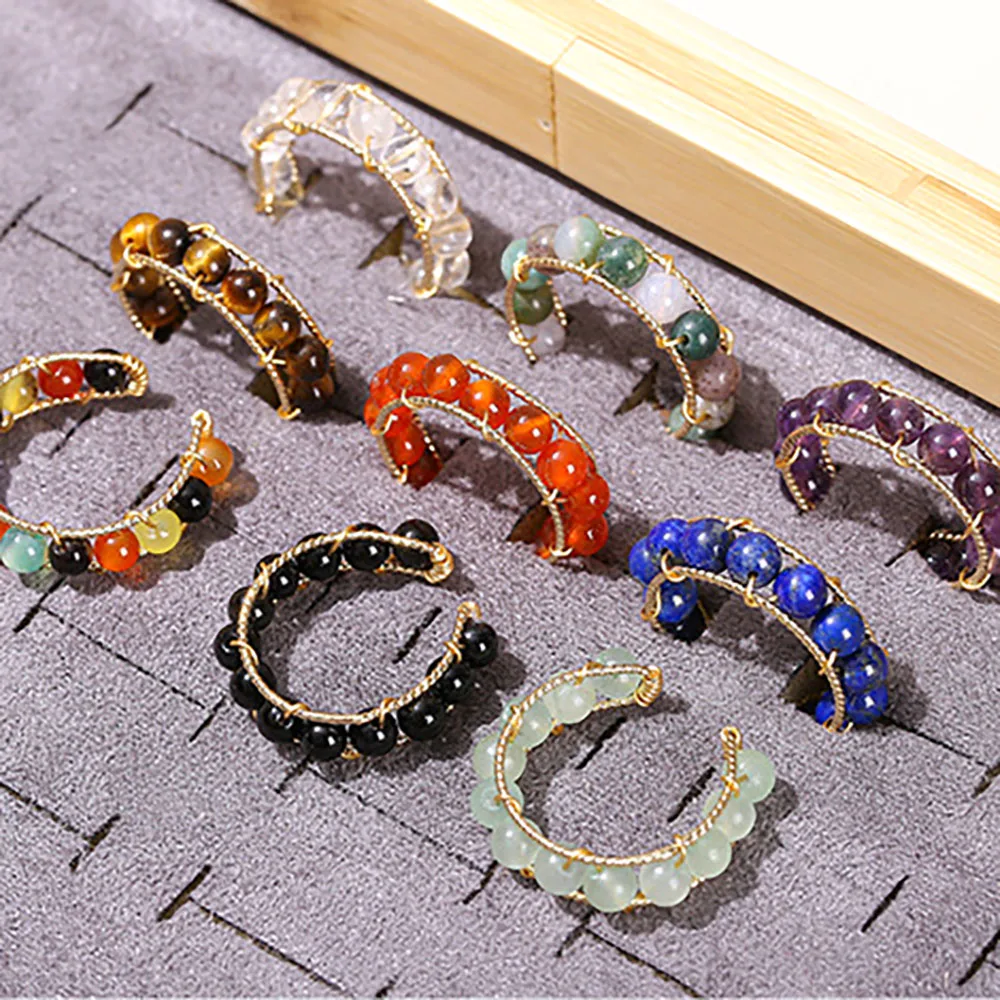Natural crystal ring diamond ring fashion jewelry rings
