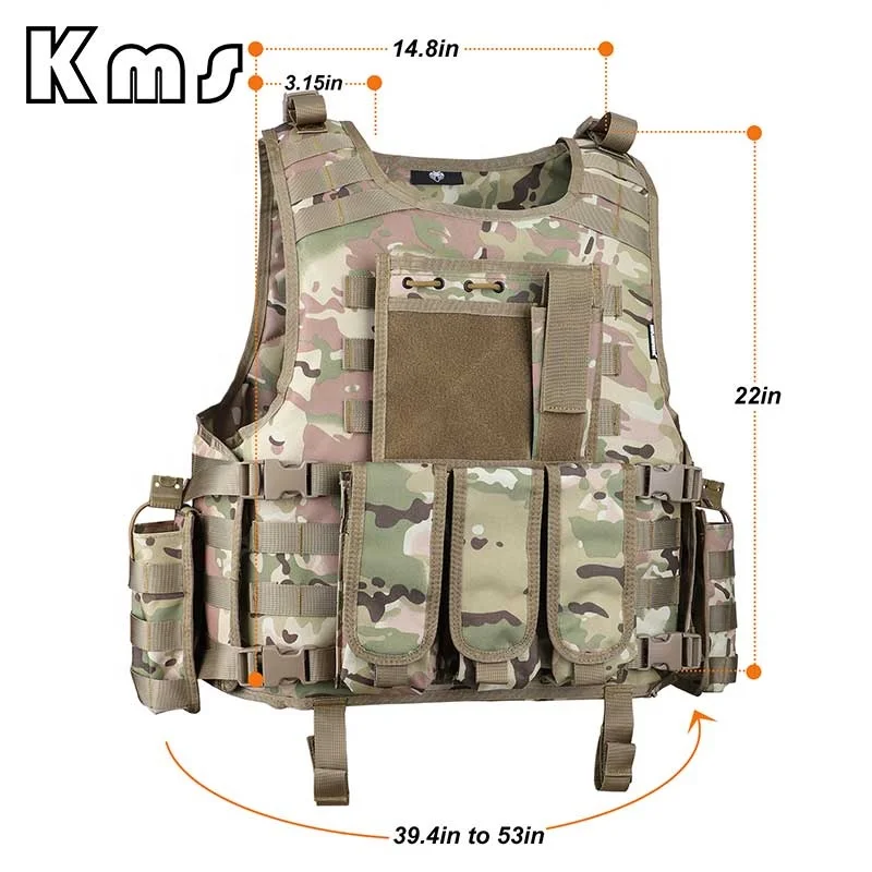KMS Brand Wholesale Professional Outdoor Security Safety Lightweight Plate Carrier Body Vest Tactical Gilet Tactique