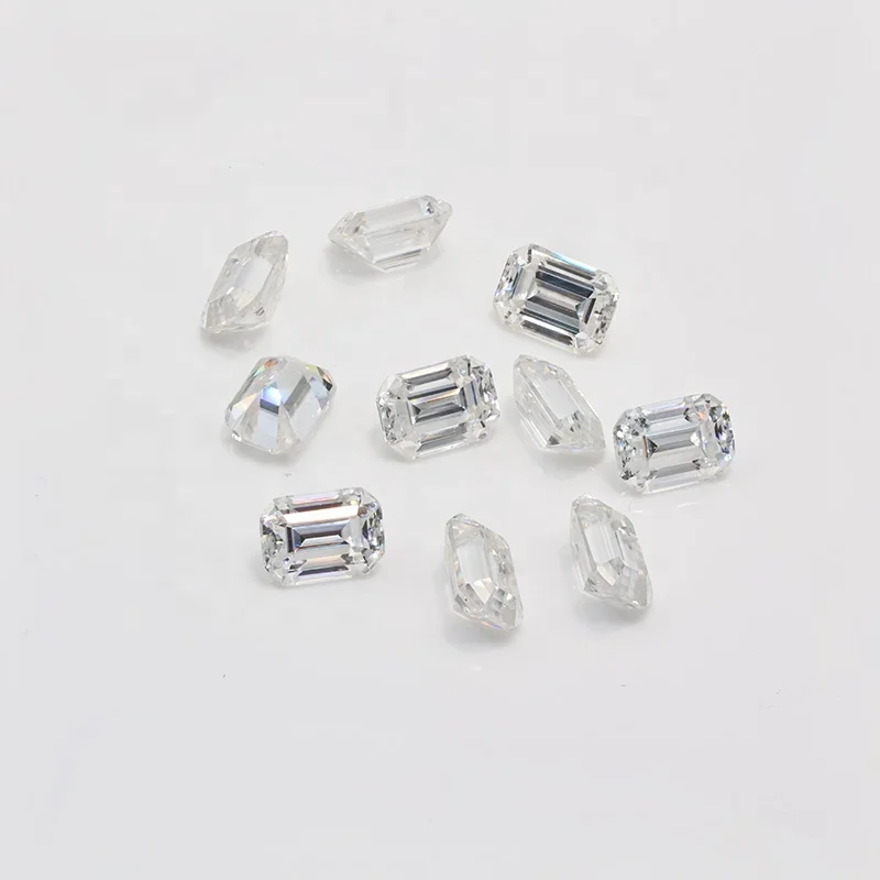 0.15 to 2ct Competitive Moissanite Price GRA Moissanite Stone 2*3-6*8mm Emerald Moissanites Diamond