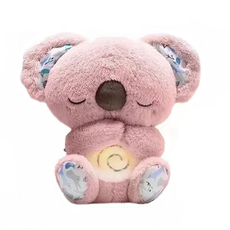 cute breathing glowing musical koala soothing plush toy baby sleeping artifact sleeping doll