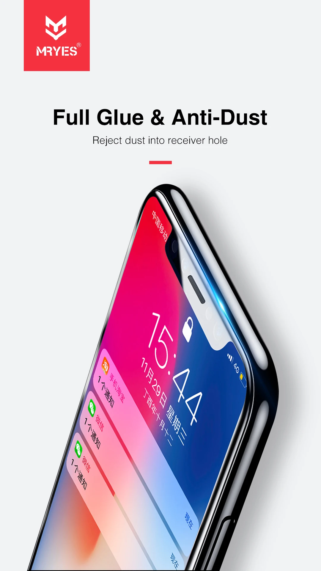 
MRYES 2.75D Anti-dust Screen Protector Screen Shield For iPhone X XS XR 11 