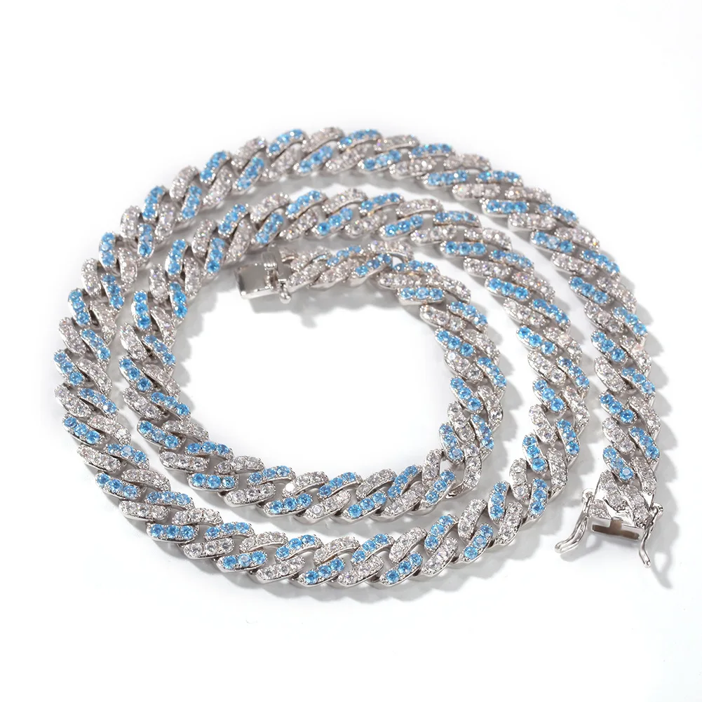 
New Arrival 8mm gold Tehran zircon chain necklace Bling Iced Out necklace men chain 