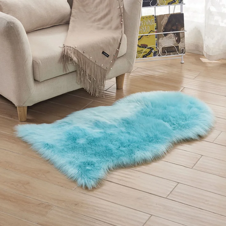 60x90cm Oeko-Texstandard modern artificial sheepskin rug for living room