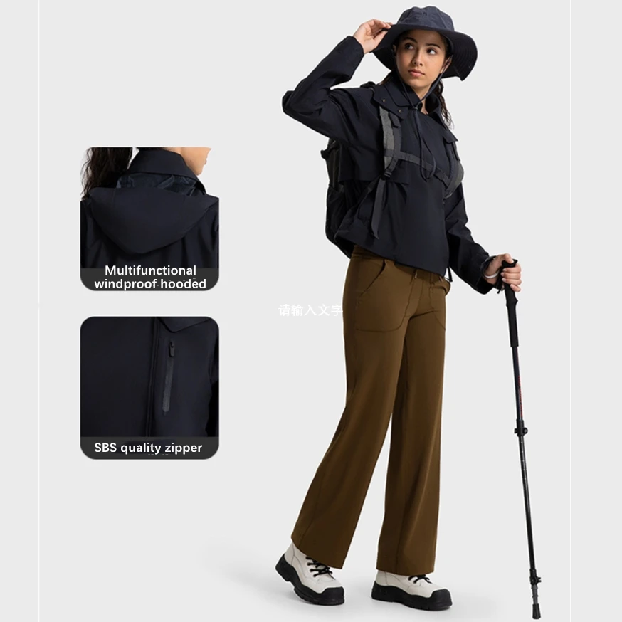 Xsunwing Wholesale 100% Nylon Running Waterproof Windproof Sports hooded Winter Anorak Windbreaker Jacket with pockets For Women