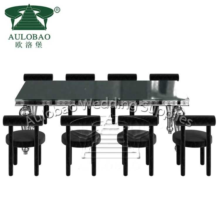 Dubai Wedding Decor Event Metal Black Velvet Wedding Chair