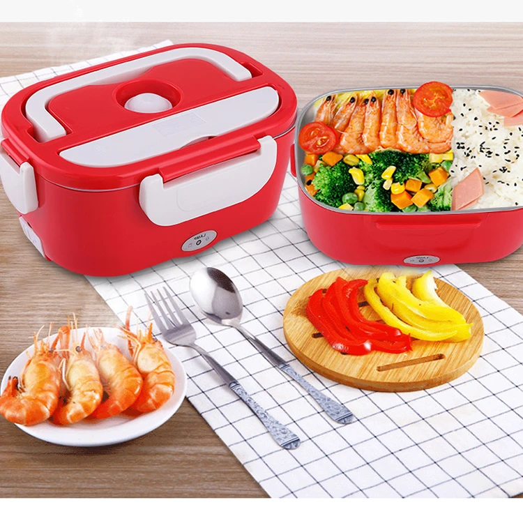 Mini Portable Electric Thermal Food Warmer Lunch Box Plastic Self-heating Bento Lunch Box with Handle