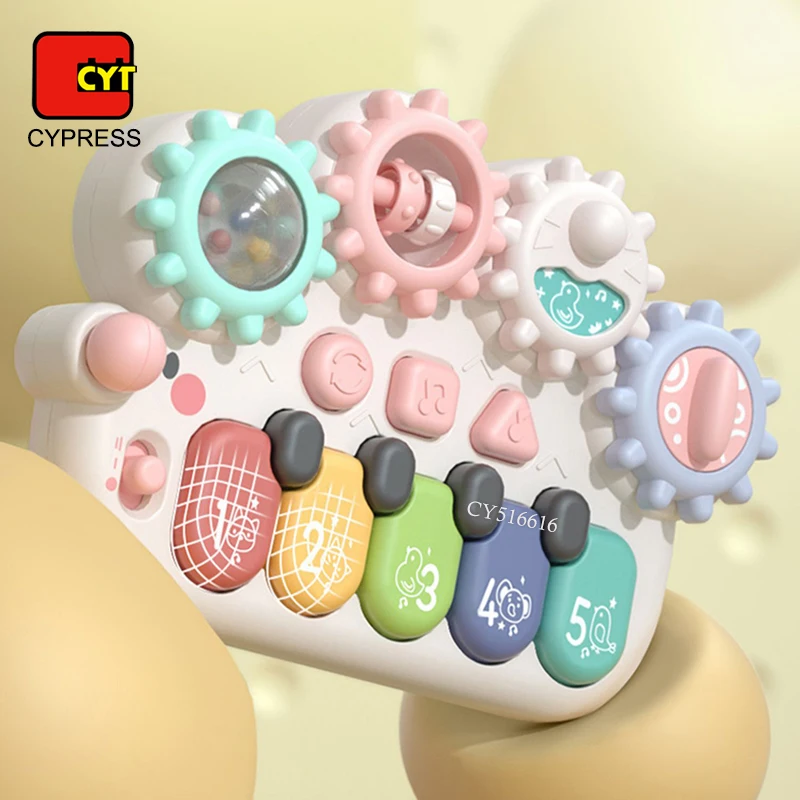 Hot Selling Music Toys Gear Hedgehog Keyboard Piano Toys Baby Musical Instrument With Light For Kids