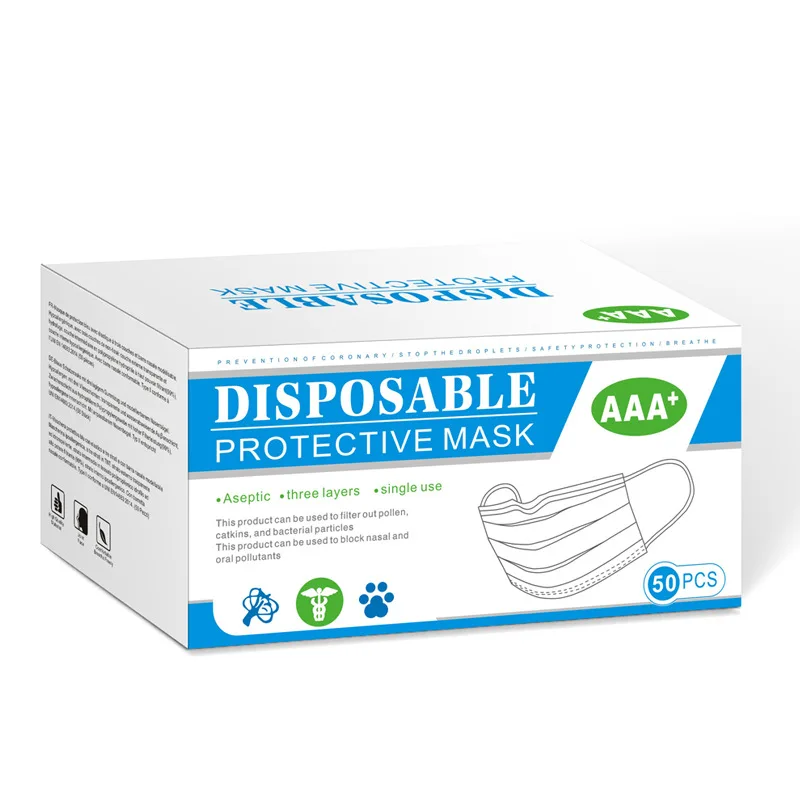 
Одноразовая маска, индивидуальная Складная упаковка, полноцветная печать, 300 г/м2, белая картонная коробка 