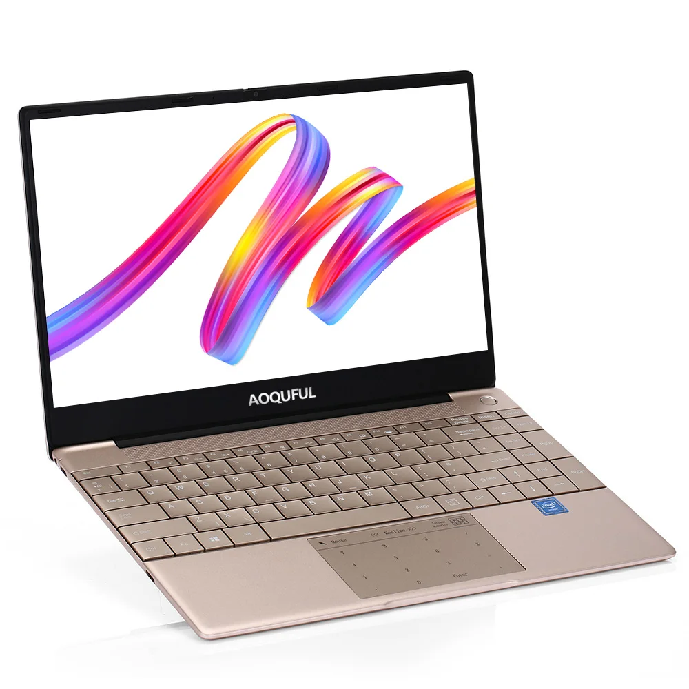 AOQUFUL 14 inch laptop computer golden color ultra slim