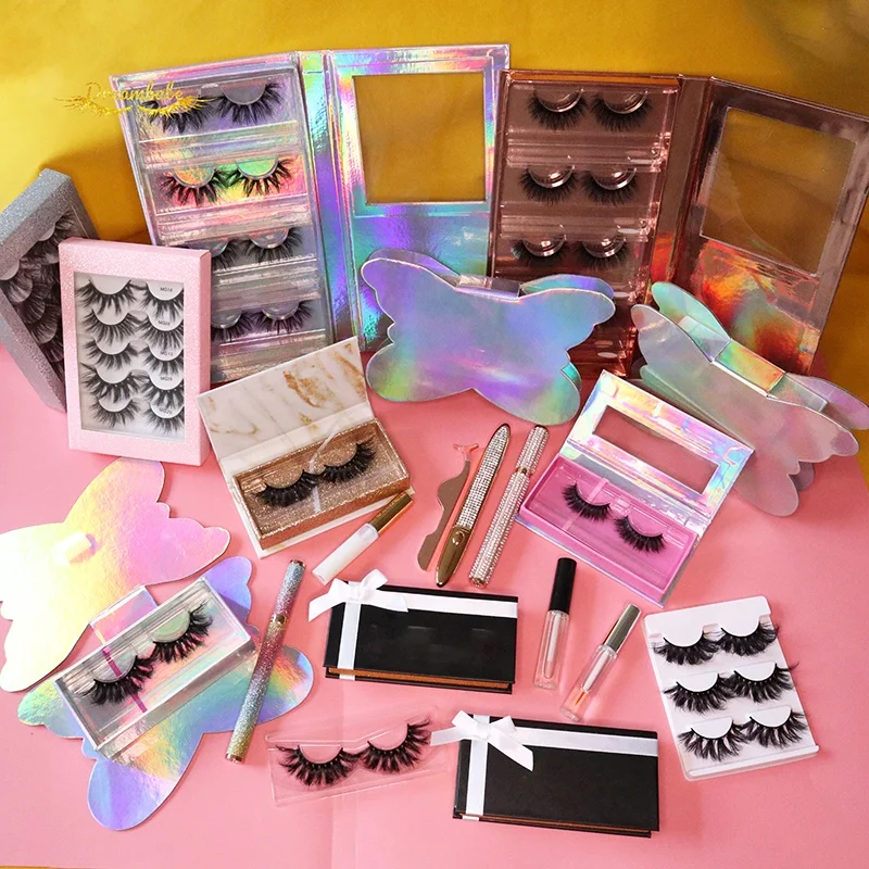 Wholesale Premium 3D Mink Fake Eyelash Lashes Eyelash Vendor Customized Boxes Rose Gold bratz doll eyelash case