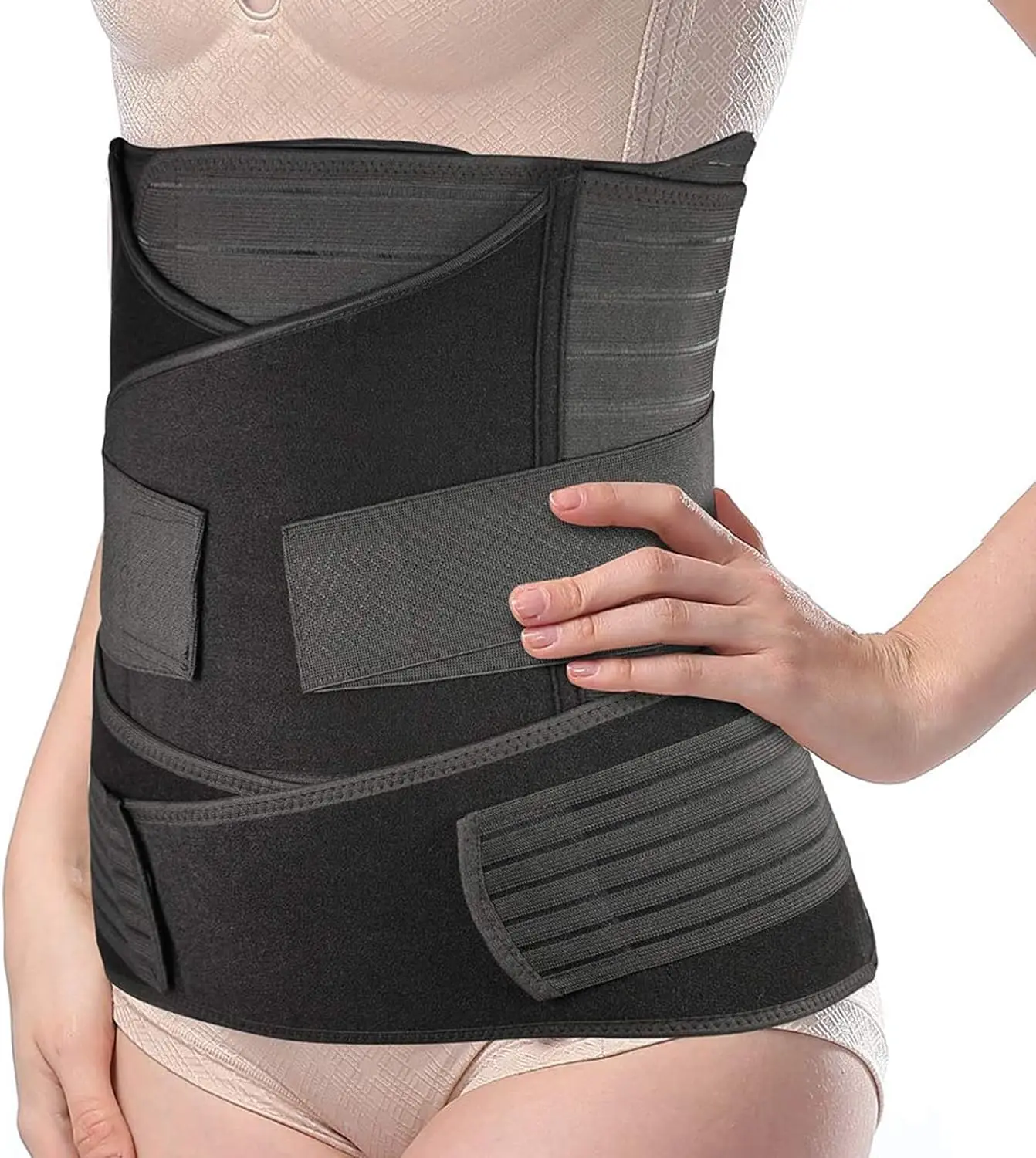 3 in 1 Postpartum Belly Band Wrap Support Recovery Girdles Abdominer Binder Post Surgery BellyWaistPelvis Support Belt & Back Br
