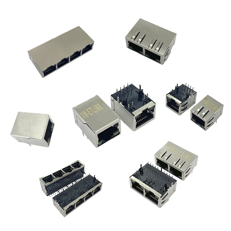 
Shielded Modular Jack 8P8C Ethernet Socket RJ45 Connector With 90 Degree 