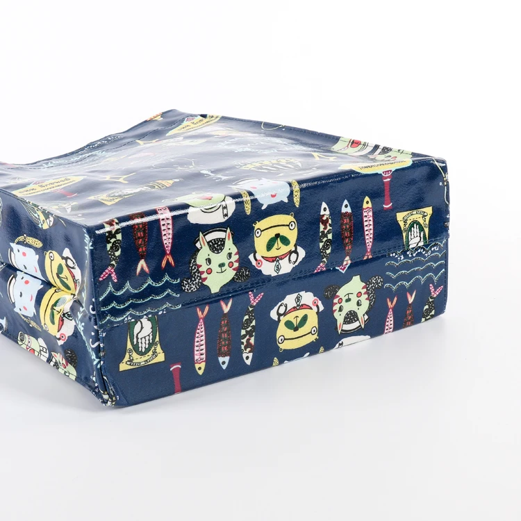 Fashion waterproof high Quality custom logo printing mirror leather Faux handbag vinyl PVC harrods tote bag