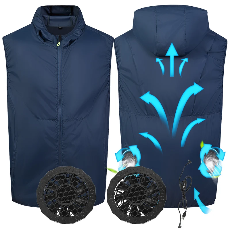Вентилируемый охлаждающий жилет для мужчин-идеально подходит для работы в морозильных камерах, тепла и влажности-оснащен 2 вентиляторами