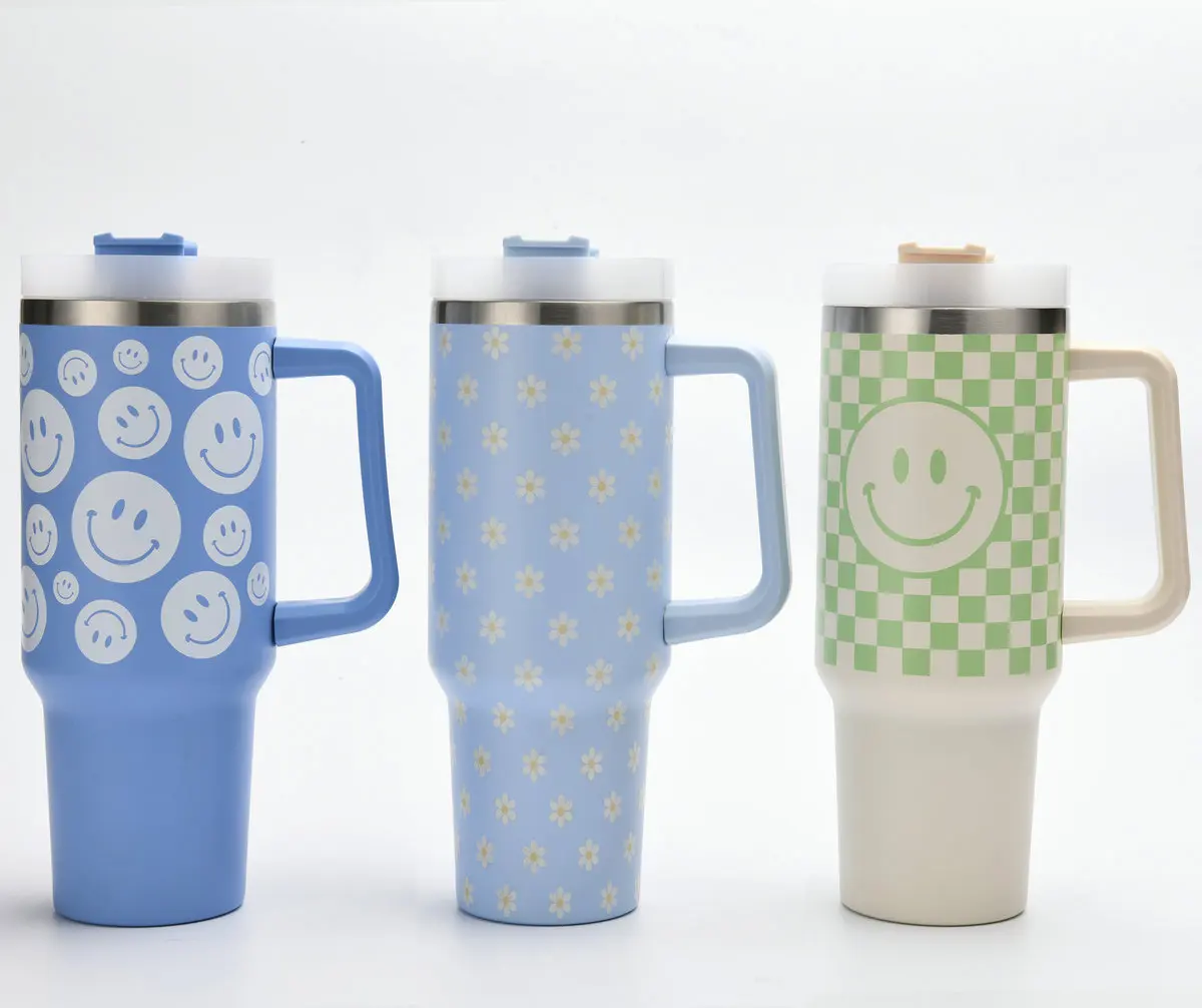 Skirton New 40oz 40 oz stainless steel vacuum insulated cup with handle straw leak proof lid