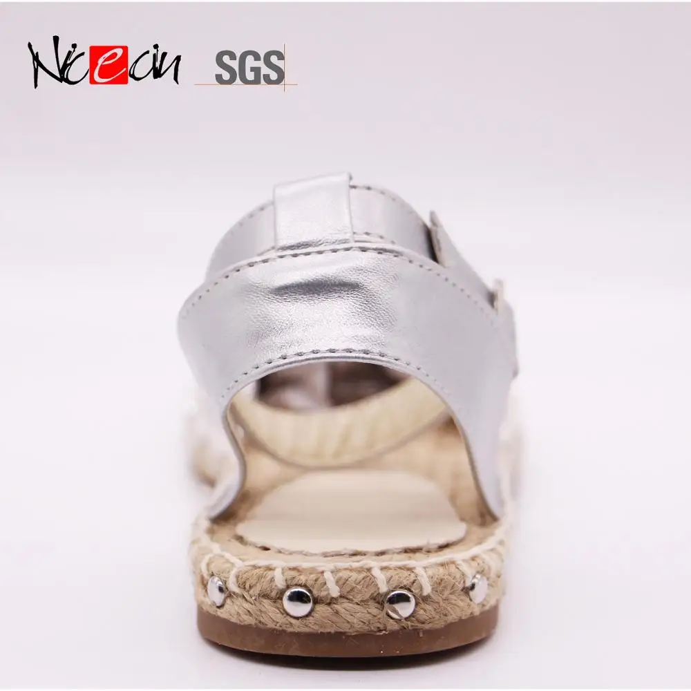 High Quality soft Comfort cotton fabric upper jute flat shoes thik sole espadrille