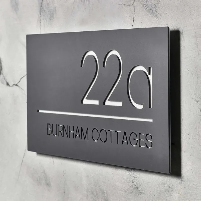 Custom Led house numbers Clear Acrylic Restroom Braille Toilet Door Plates Sign With Light For House Hotel Business