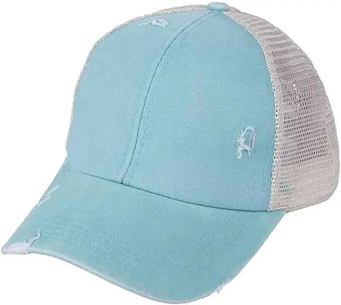 Custom Two Tone Color Trucker Hats Cap 6 Panel Yupoong Gorras Mesh trucker snapback hat distressed Washed Denim trucker hat