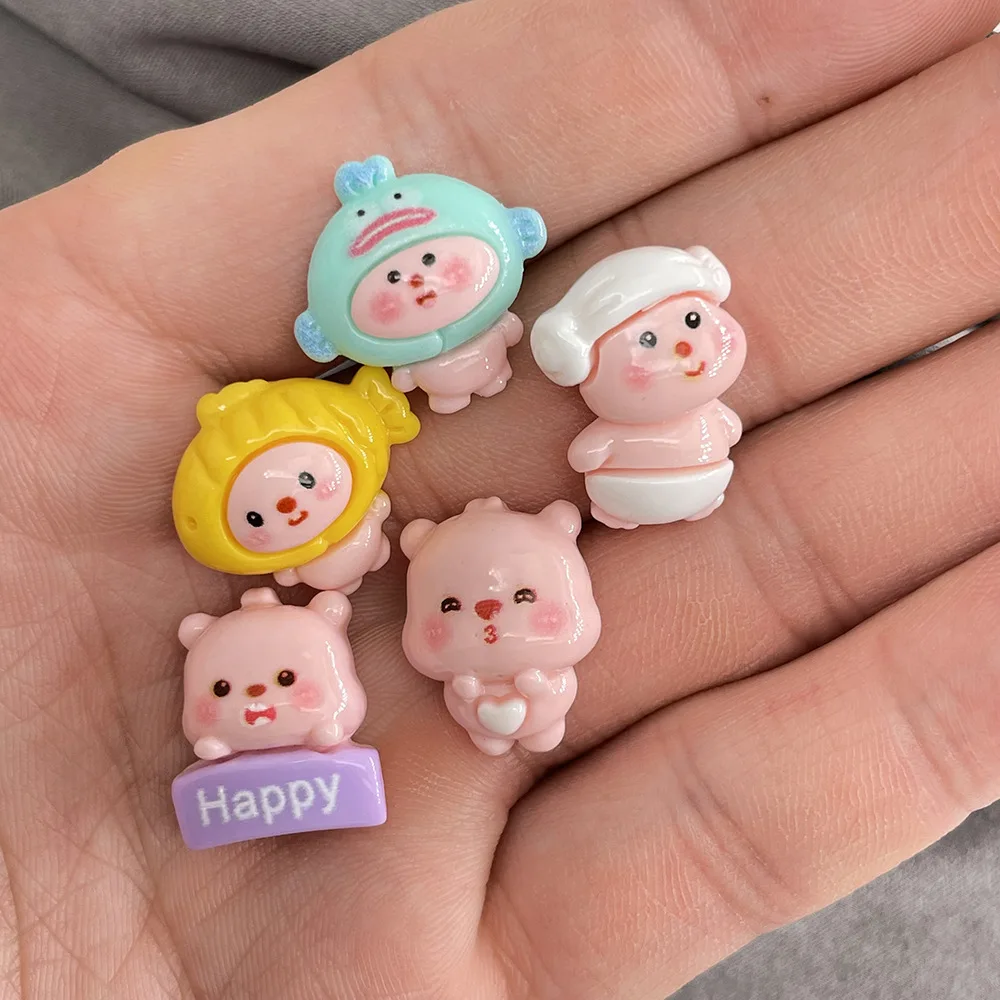 Resin Charm Doll Anime Character Flatback Cabochon Scrapbooking Craft DIY Accessory Decor Figurine DIY clip phone case ornaments
