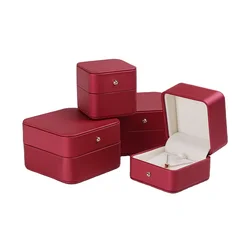 ZHIHUA Custom logo Handmade Round Conner Jewelry Packaging Box Luxury PU Leather Velvet Insert Jewelry Box