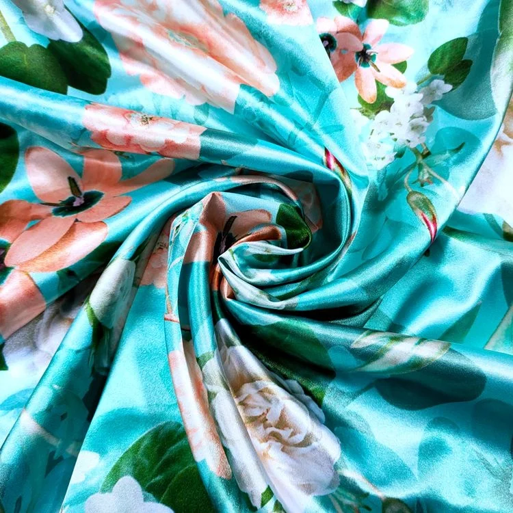 
No MOQ Customized Your Own Design 100% Polyester Silk Satin Digital Custom Printed Satin Fabric For Dress 