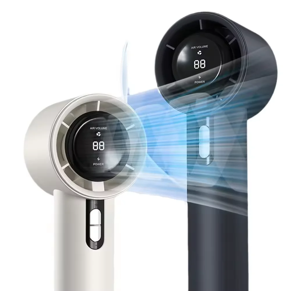 Wholesale Portable 3000mAh Intelligent Digital Display +100 Speed Control Integrated Handheld Fan For Outdoor